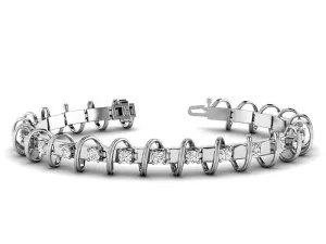 1.00-5.00 CT Round Cut Lab Grown Diamonds - Tennis Bracelet