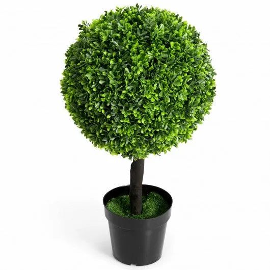 24" Artificial Boxwood Topiary Decorative Ball Tree