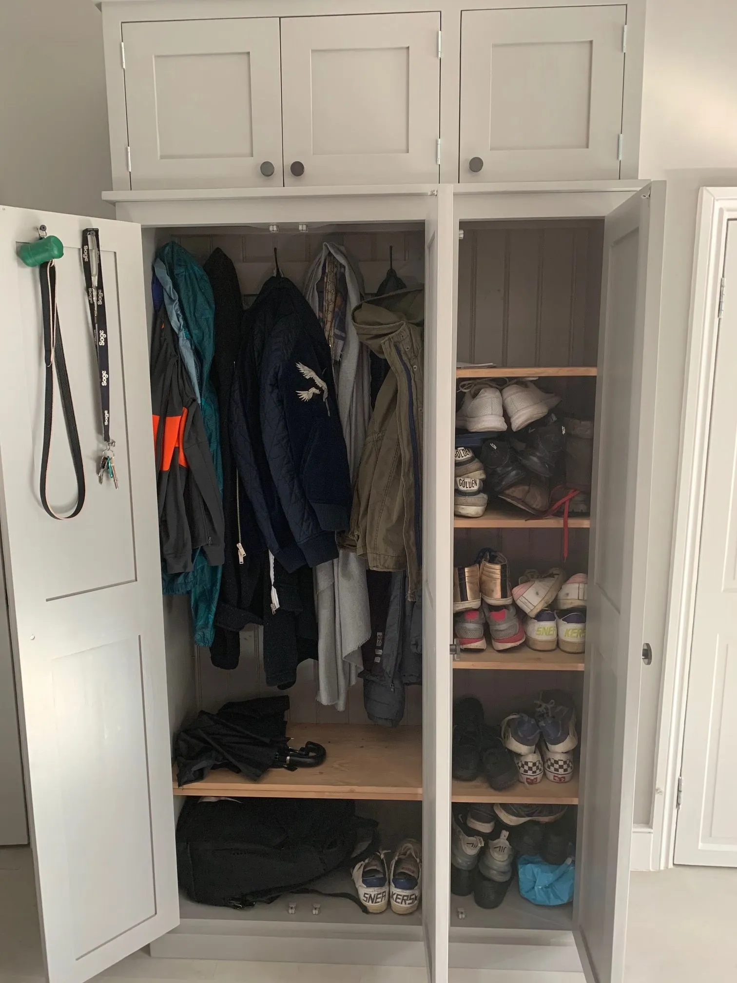 **3 Door Hall, Utility Room, Toys, Cloak Room Coat & Shoe with Extra Top Box Storage Cupboard (40 cm deep)