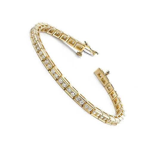 3.50-5.00 CT Round Cut Diamonds - Tennis Bracelet