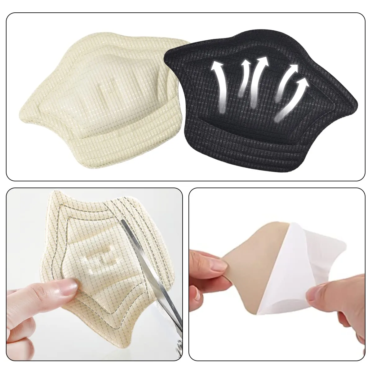 4 Pairs Heel Cushion Pads Heel Inserts, Self-Adhesive Heel Cushion Anti-Slip Shoe Pads for Trainers Boots Shoes