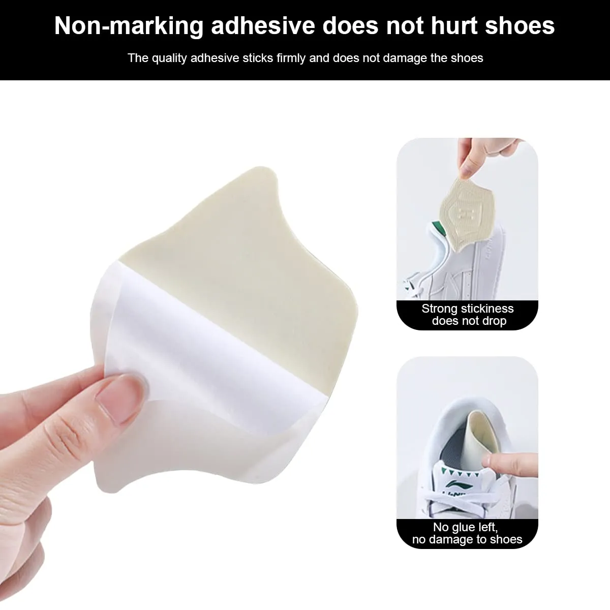 4 Pairs Heel Cushion Pads Heel Inserts, Self-Adhesive Heel Cushion Anti-Slip Shoe Pads for Trainers Boots Shoes