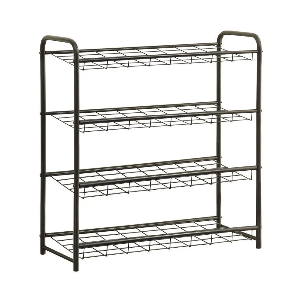 4-shelf Metal Shoe Rack Black