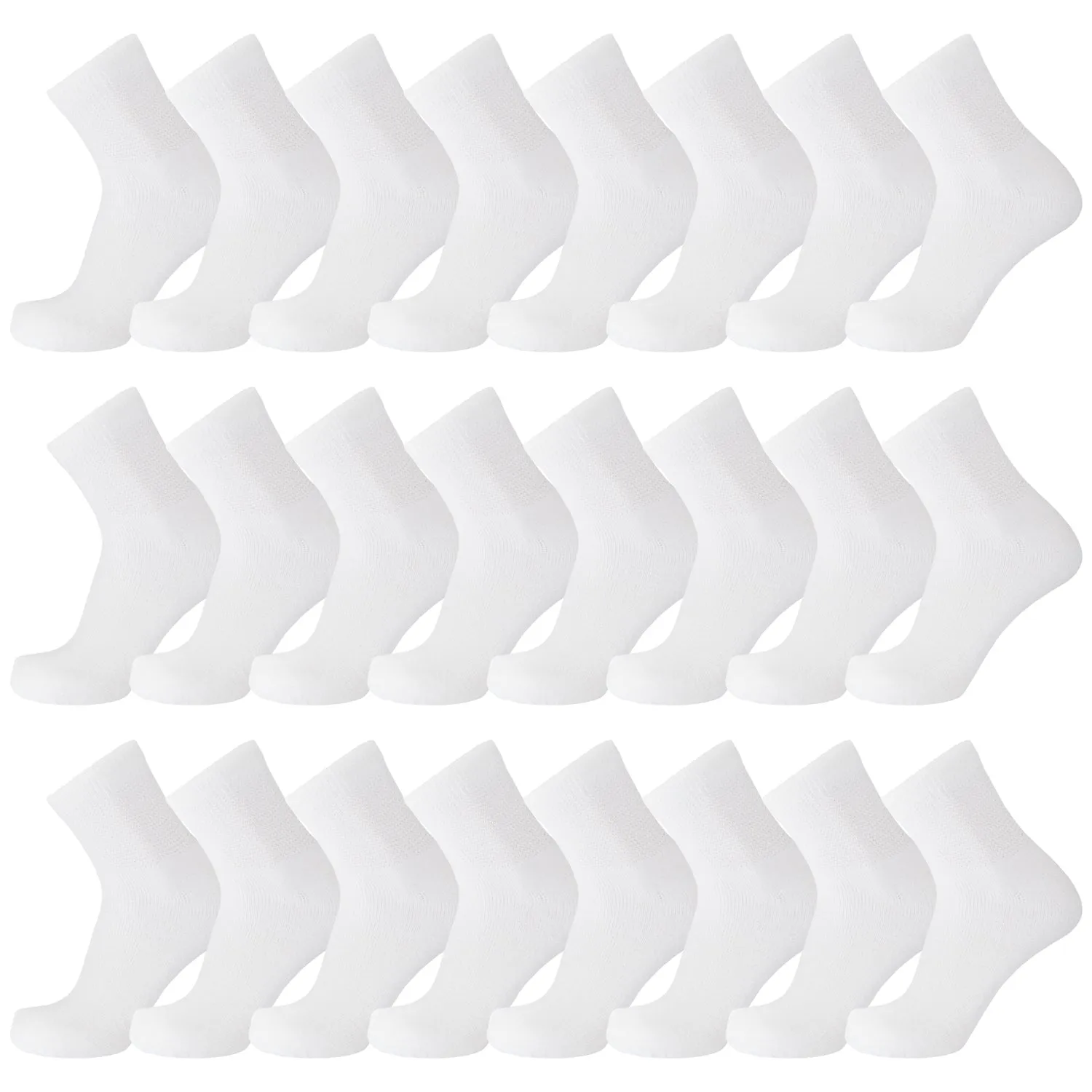 60 Pairs of Diabetic Low Cut Athletic Sport Ankle Socks (White)