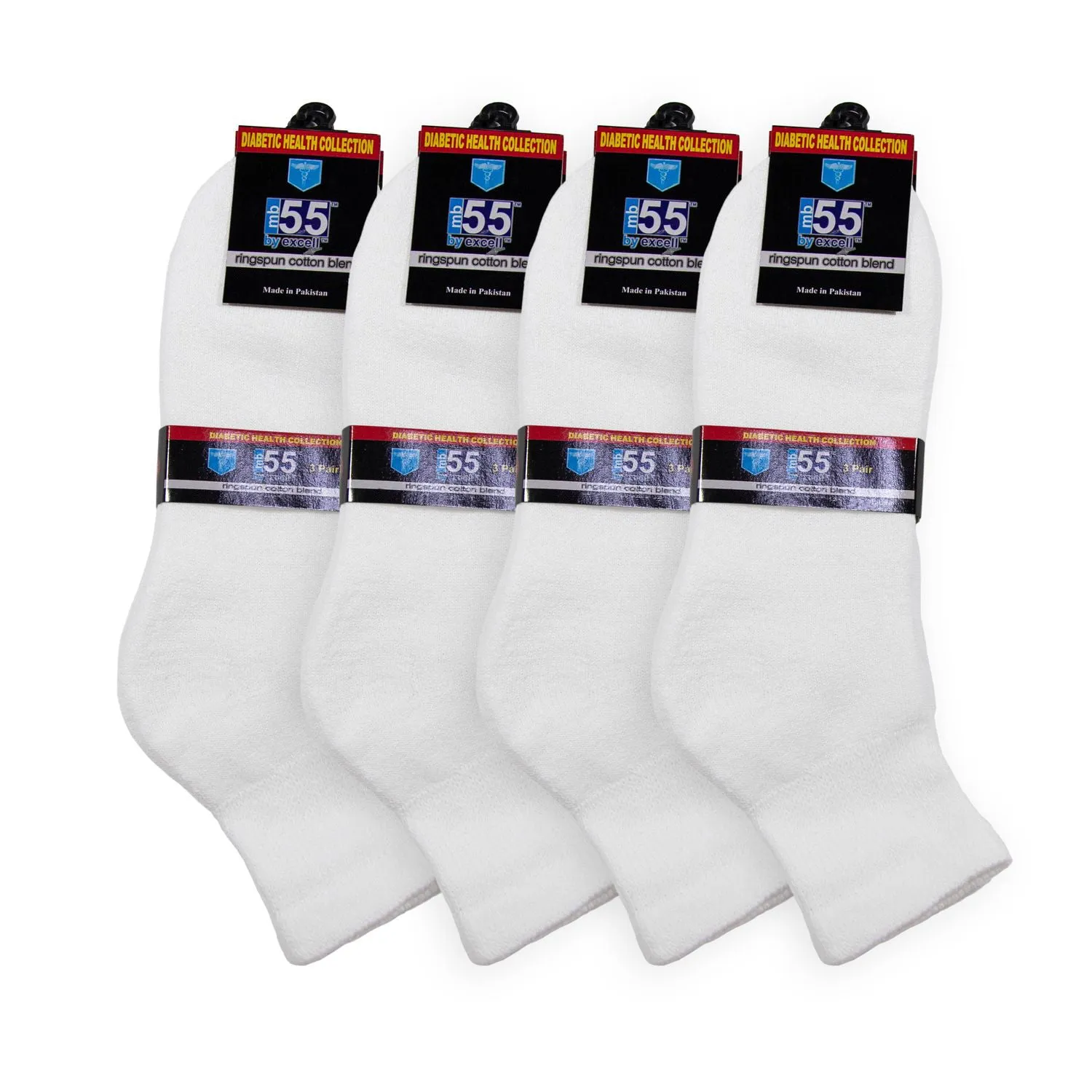 60 Pairs of Diabetic Low Cut Athletic Sport Ankle Socks (White)