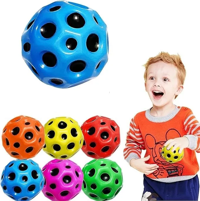 ADBHUTANAND Rubber Moon Ball Bouncy Coral Kickball Anti Stress Ball Kids Soft Rubber Ball Improve Hand-Eye Coordination Bubble Ball Space Galaxy Bouncy Ball Easy to Grip and Catch.