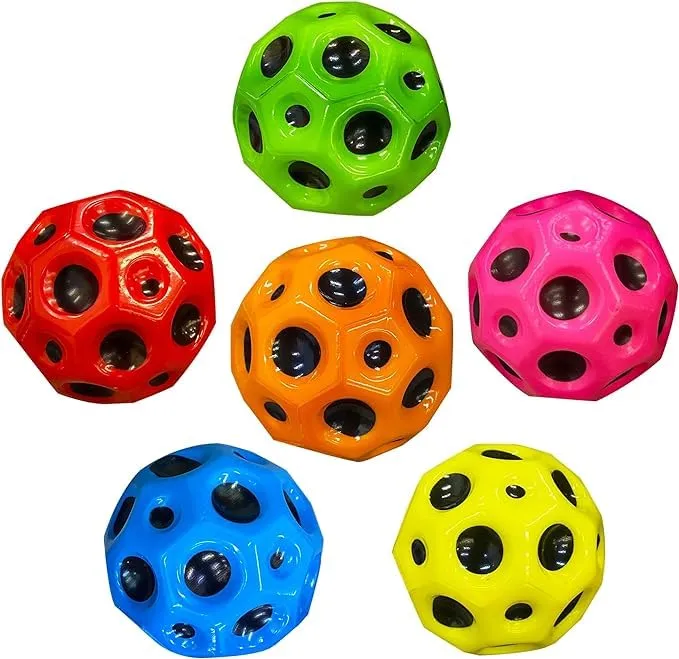 ADBHUTANAND Rubber Moon Ball Bouncy Coral Kickball Anti Stress Ball Kids Soft Rubber Ball Improve Hand-Eye Coordination Bubble Ball Space Galaxy Bouncy Ball Easy to Grip and Catch.