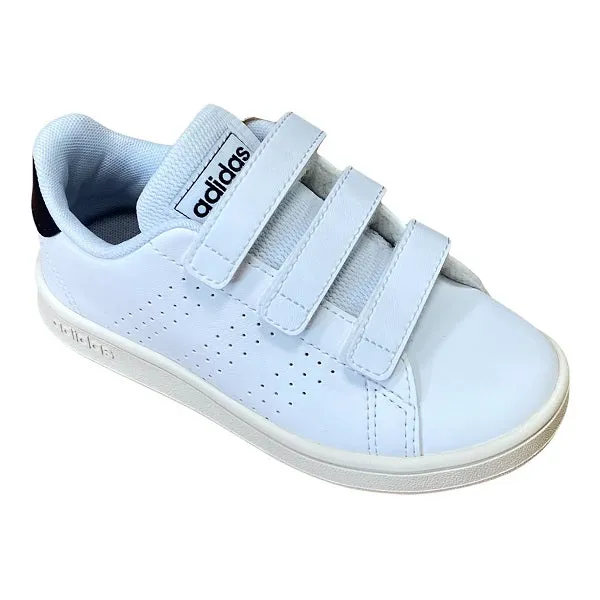 Adidas sneakers da bambino con strappo Advantage C FW2589 bianco-blu inchiostro