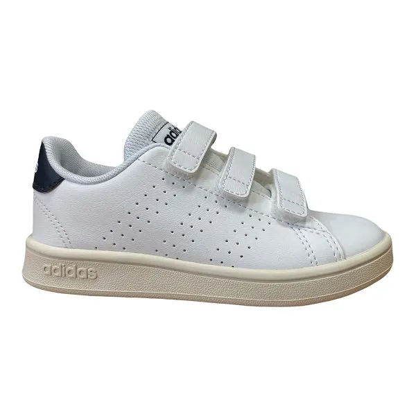 Adidas sneakers da bambino con strappo Advantage C FW2589 bianco-blu inchiostro