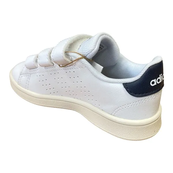 Adidas sneakers da bambino con strappo Advantage C FW2589 bianco-blu inchiostro