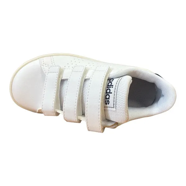 Adidas sneakers da bambino con strappo Advantage C FW2589 bianco-blu inchiostro