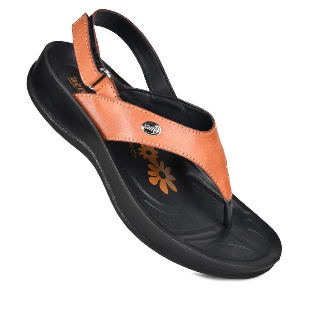 Aerosoft - Tuck S5901 Velcro Ankle Strap Comfortable Thong Arch Support Sandals For Women