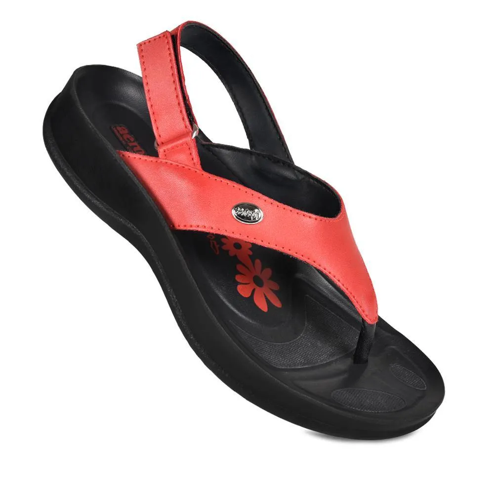 Aerosoft - Tuck S5901 Velcro Ankle Strap Comfortable Thong Arch Support Sandals For Women