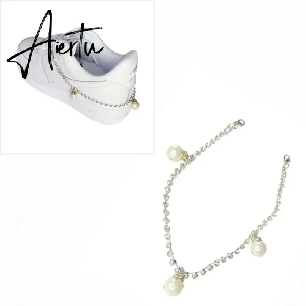 Aiertu Novelly Crystal Rhinestone Fringe Tassel Shoe Jewelry Chain Accessories Anklet Chains for Women Men Sneaker Decorations