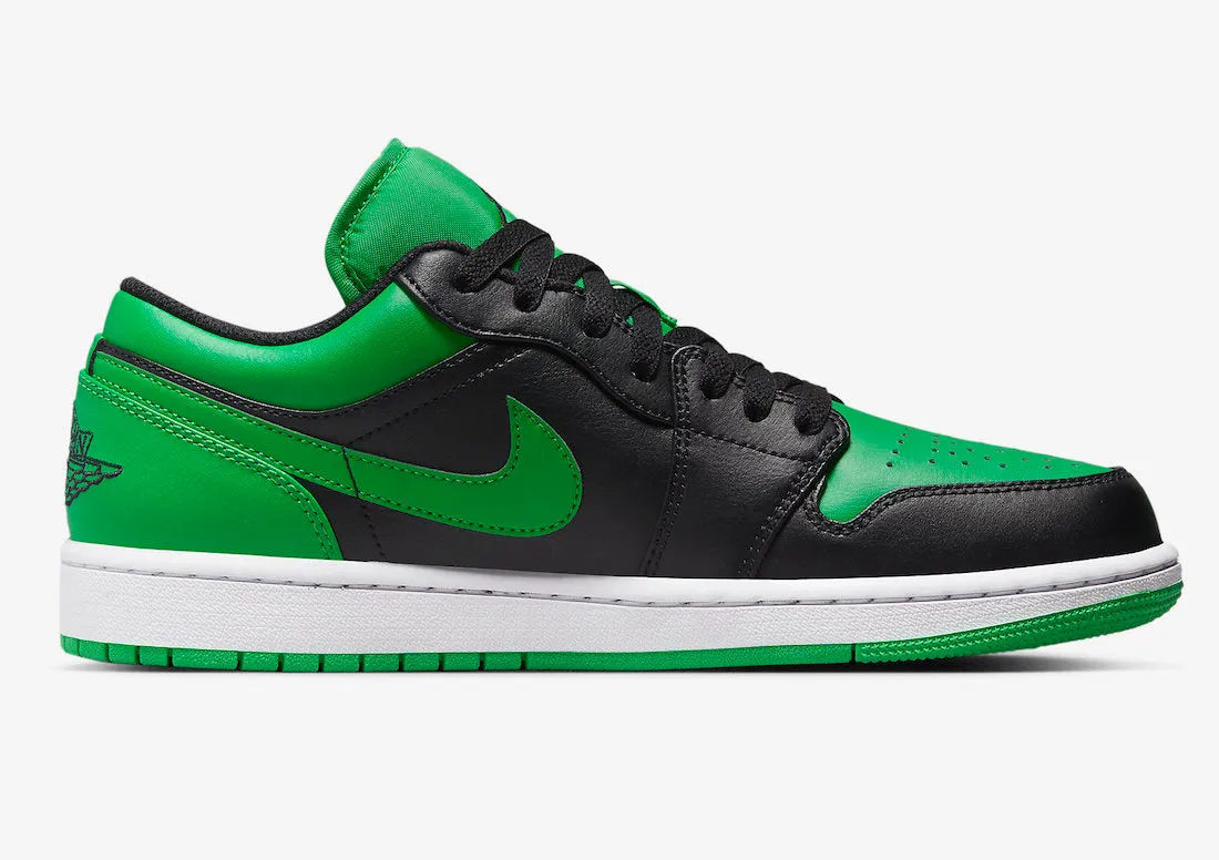 Air Jordan 1 Low Black Black Lucky Green White 553558-065