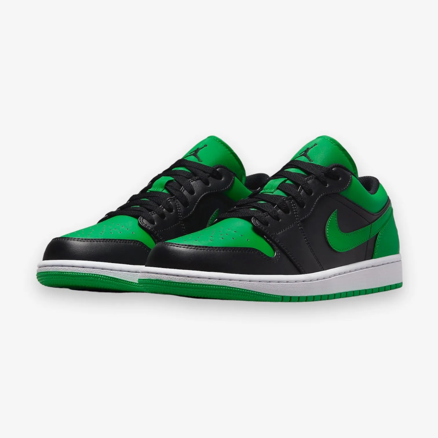 Air Jordan 1 Low Black Black Lucky Green White 553558-065