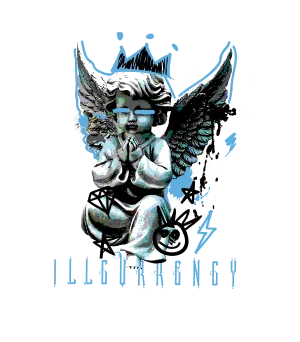 Air Jordan 11 Legend Blue White T-Shirt (Graffiti Angel)| illcurrency