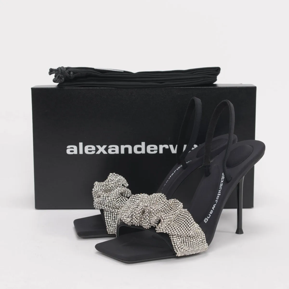 Alexander Wang Black Crystal Embellished Julie Sandals 39