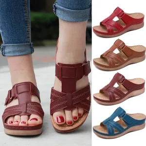 Amozae- Premium Orthopedic Sandals Women Men Bunion Corrector Low Heels Walking Sandals Toe Corrector Cusion Open Toe Comfy Sandals-0505