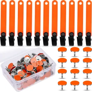 Amylove 224 Pieces Trail Markers Set Include 200 Reflective Trail Hunting Tack 24 Reflective Trail Markers High Visibility Trail Marker for Tree Stand for Trail Marking Hiking Camping(Orange)