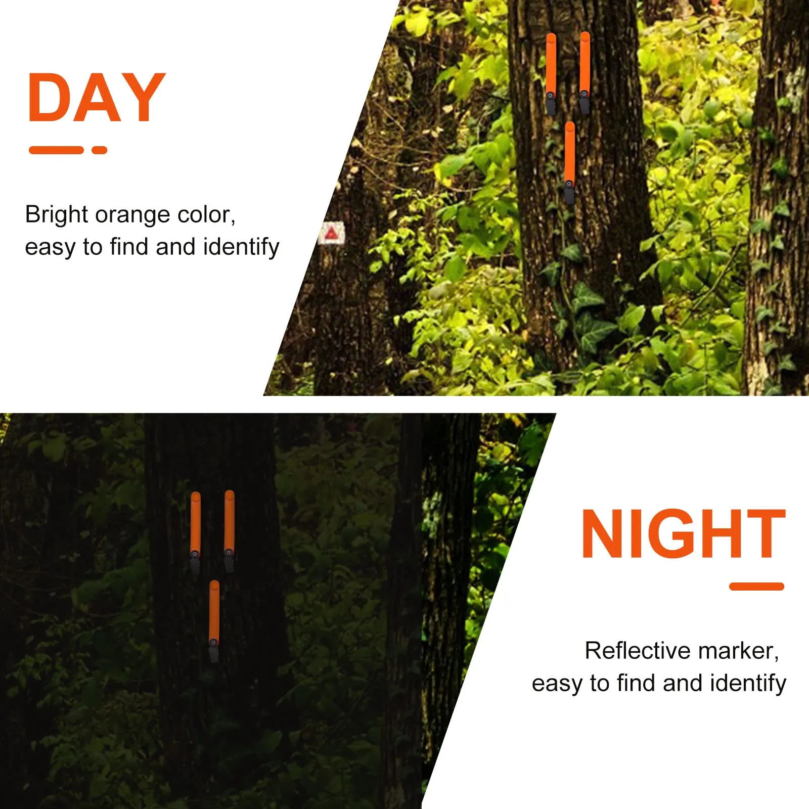 Amylove 224 Pieces Trail Markers Set Include 200 Reflective Trail Hunting Tack 24 Reflective Trail Markers High Visibility Trail Marker for Tree Stand for Trail Marking Hiking Camping(Orange)