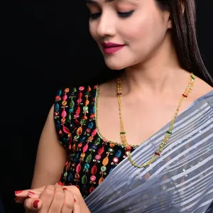 Appealing Gold Plated Multicolour Necklace Mala For Women