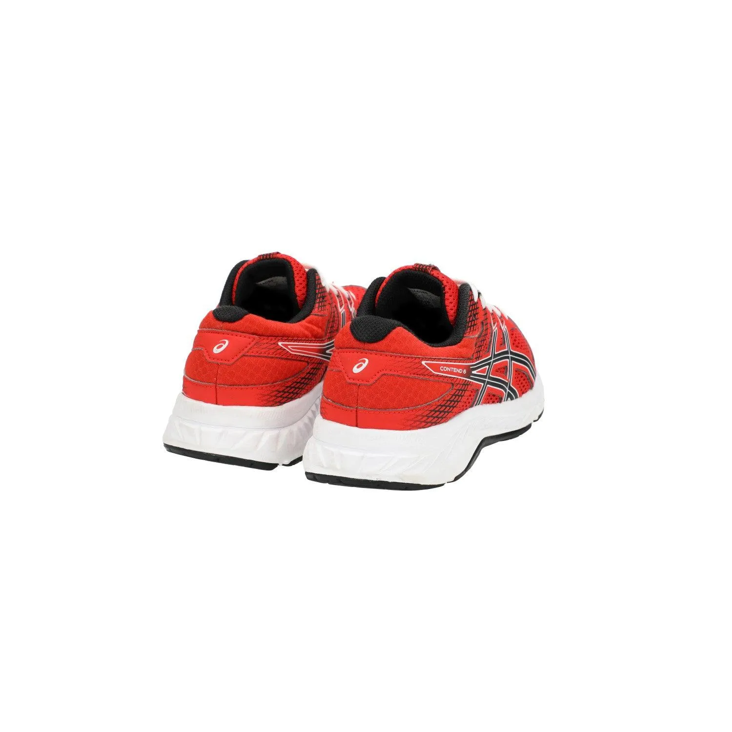 Asics Gelcontend 6 Running Sport Shoes Fabric Red Colour For Kids