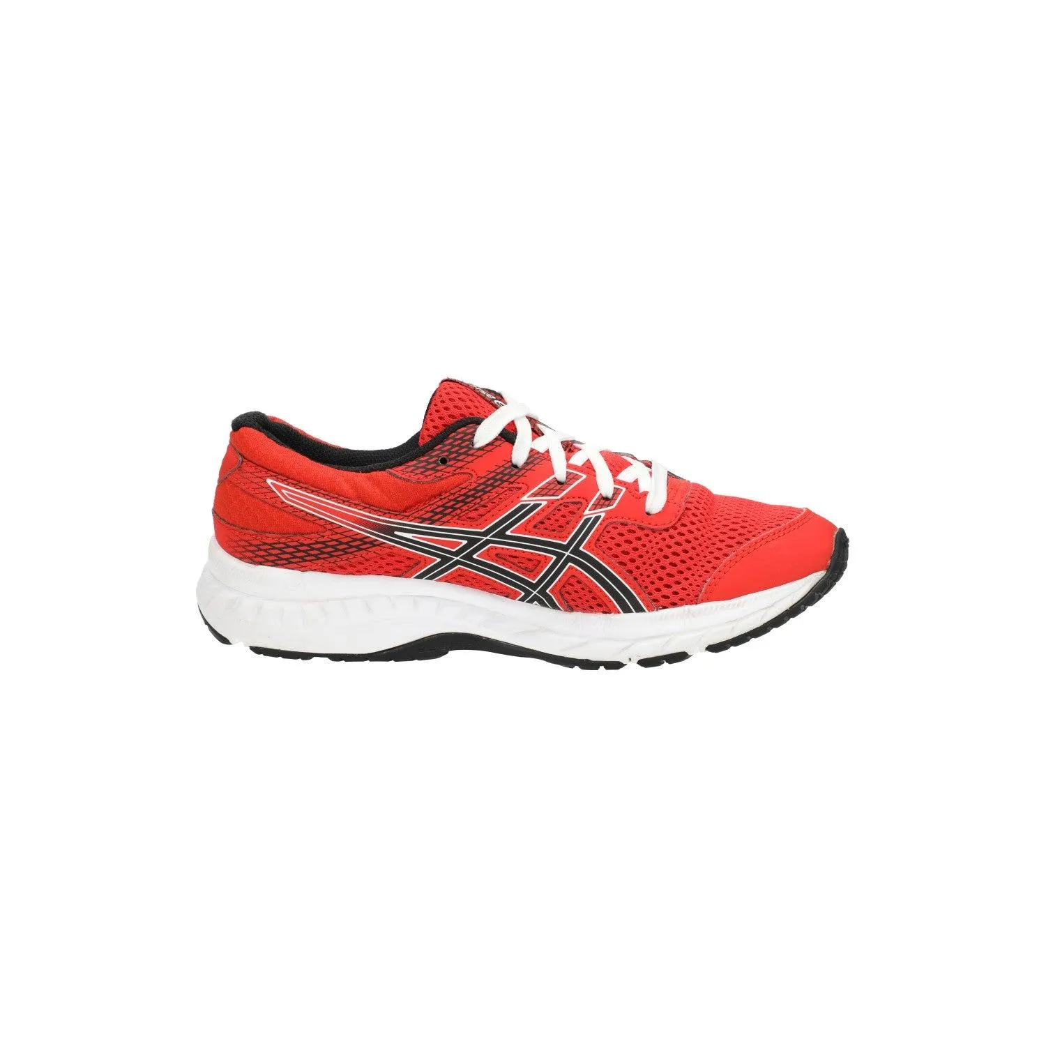 Asics Gelcontend 6 Running Sport Shoes Fabric Red Colour For Kids