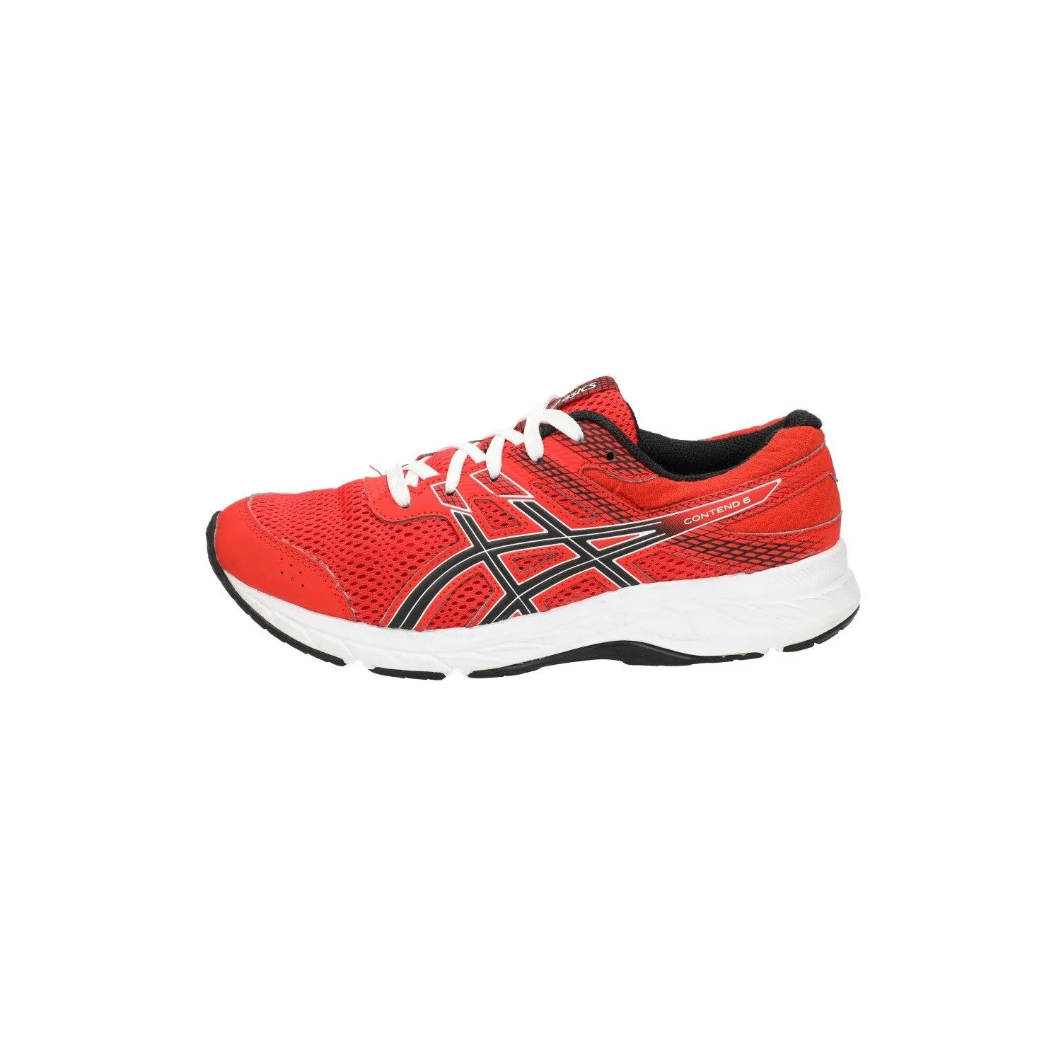 Asics Gelcontend 6 Running Sport Shoes Fabric Red Colour For Kids