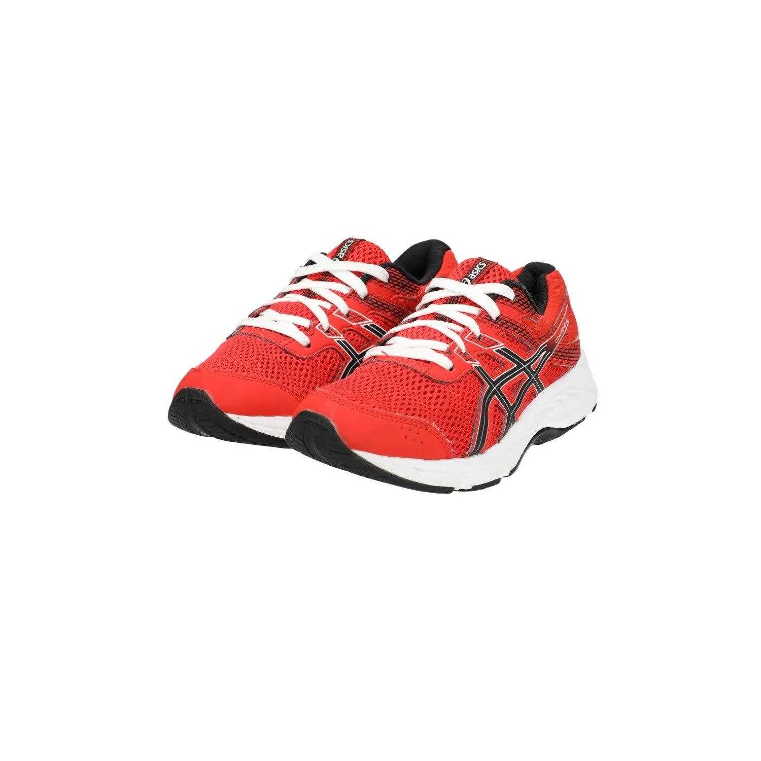 Asics Gelcontend 6 Running Sport Shoes Fabric Red Colour For Kids