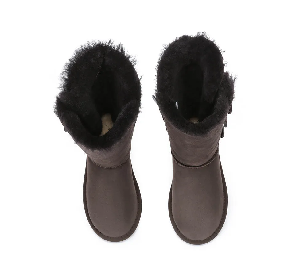 Australian Premium Double Face Sheepskin Tall Triple Button Water Resistant Boots