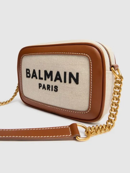 Balmain   B-army logo canvas camera bag 