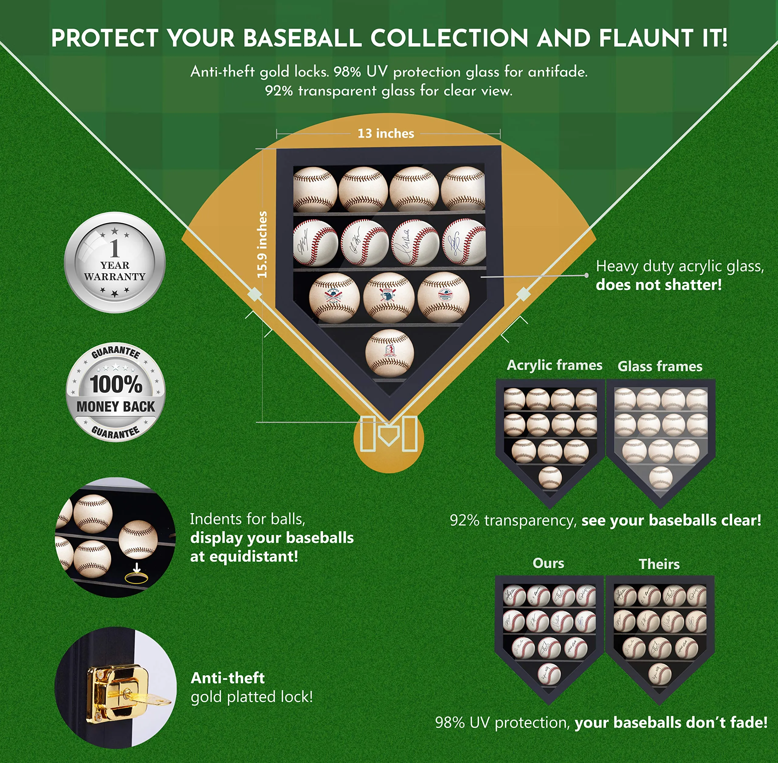 Baseball Display Case Baseball Case Baseball Holders For Balls Display Baseballs 12 Pack