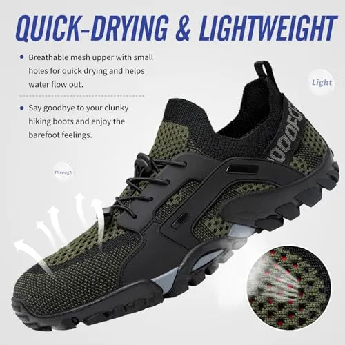 BELILENT Mens Womens Water Shoes Quick Dry Swim Shoes Hike Aqua Beach Shoes for River Kayaking Fish Grey Black 46 EU