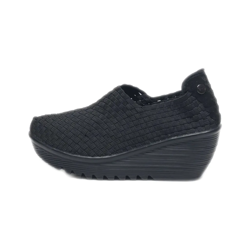 Bernie Mev Wedge Shoes Fabric Black Colour For Women