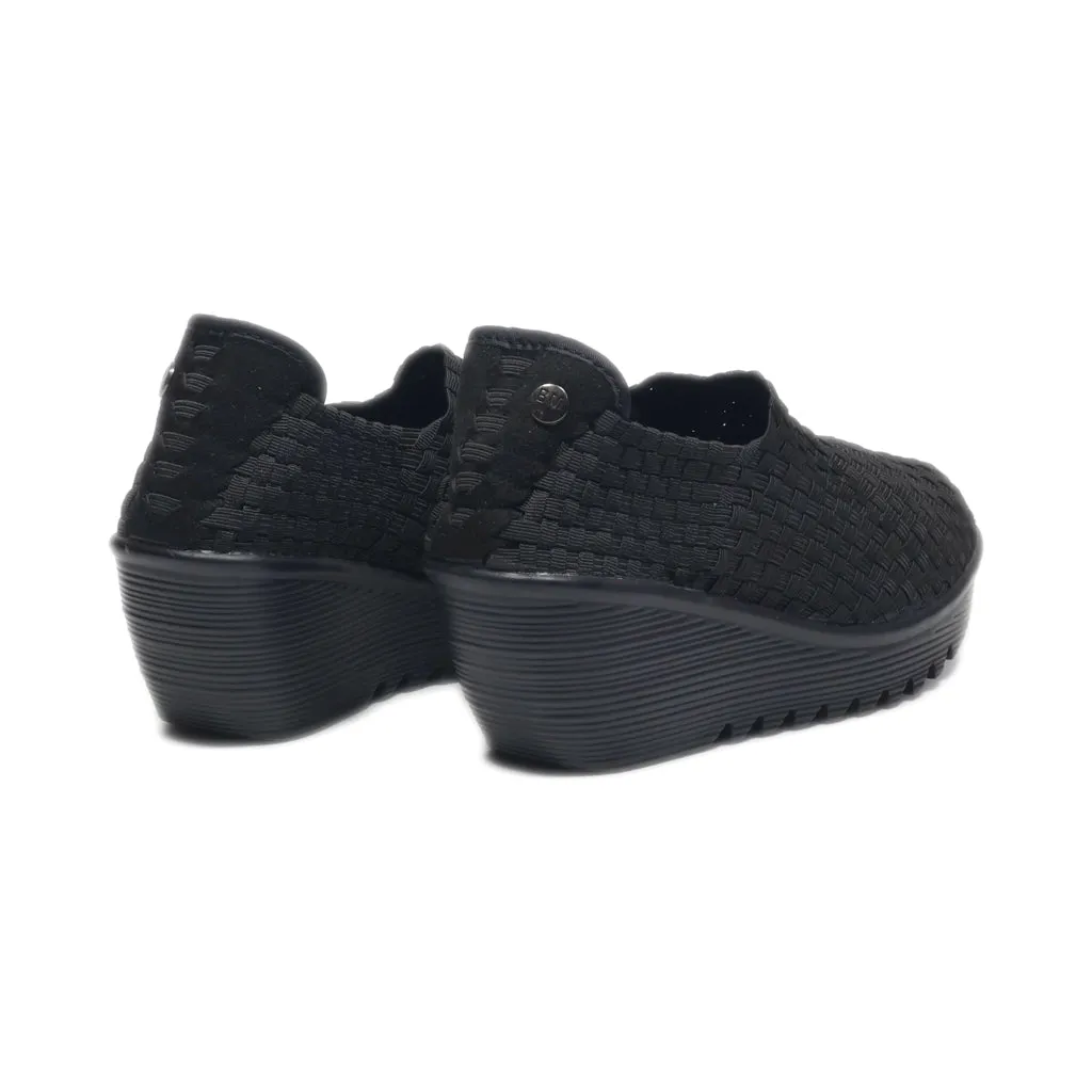 Bernie Mev Wedge Shoes Fabric Black Colour For Women