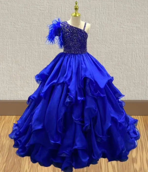 Best Beauty Sparkly Beaded Kids Evening Gown