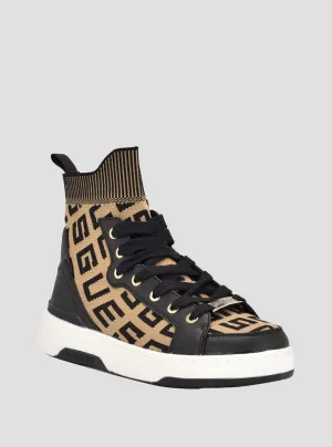 Black Brown Mannen High Top Sneakers