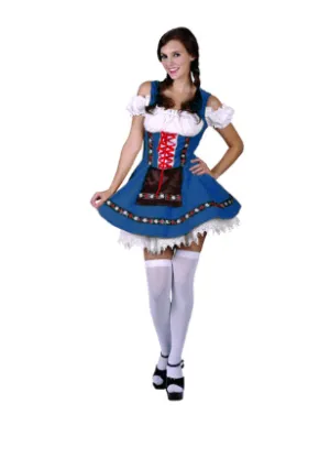 Blue Oktoberfest Dirndl with Separate Petticoat Included