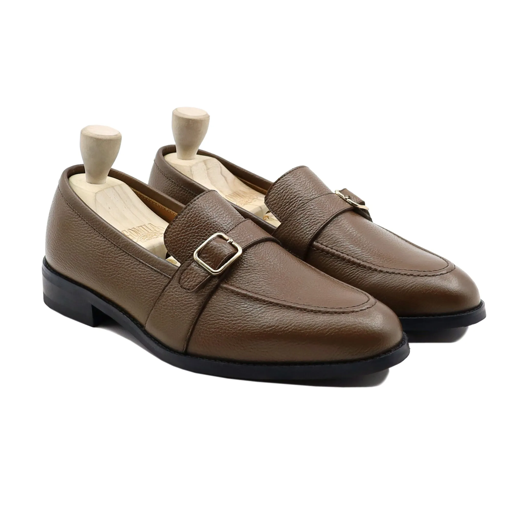 Brasilia - Men's Brown  Pebble Grain Leather Loafer