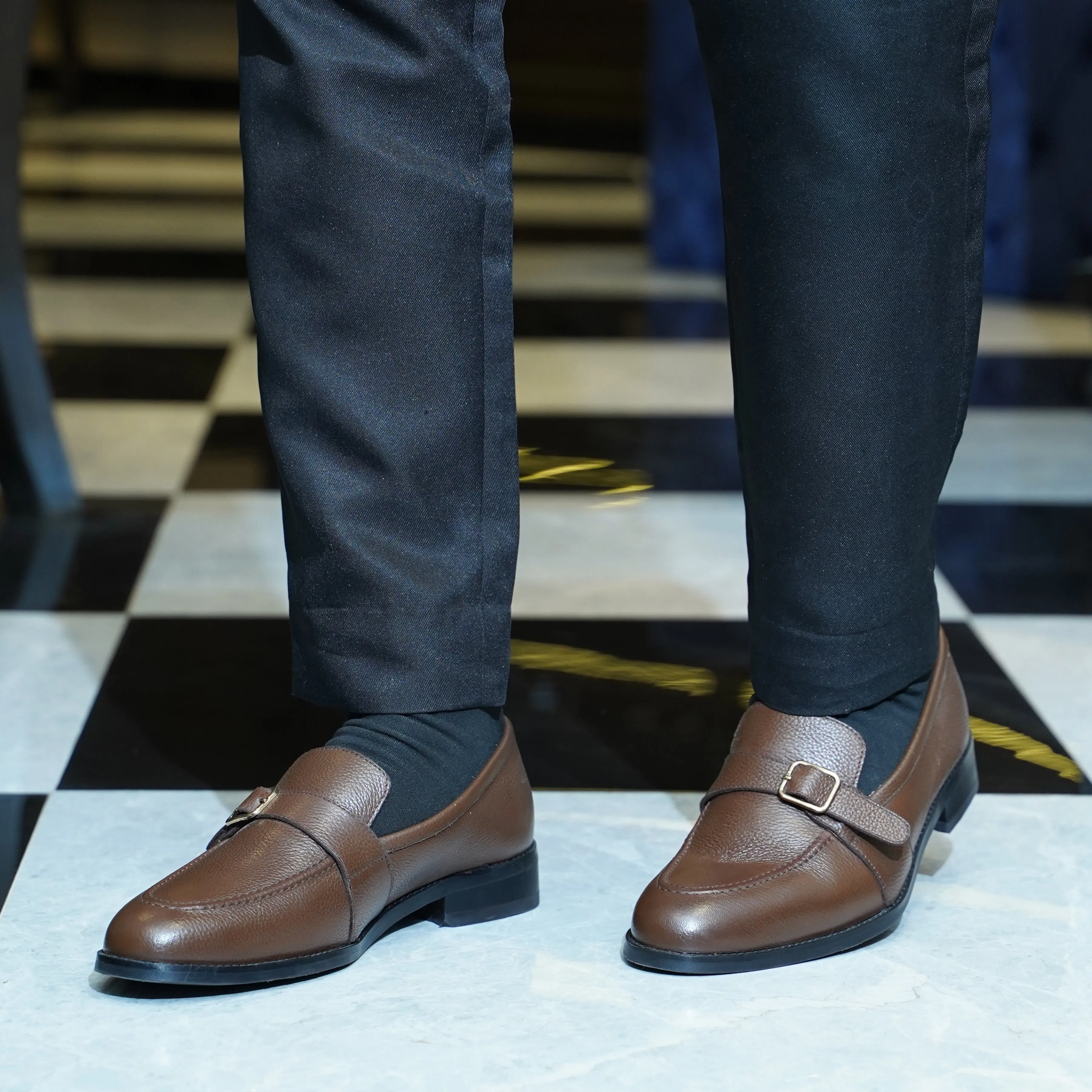 Brasilia - Men's Brown  Pebble Grain Leather Loafer