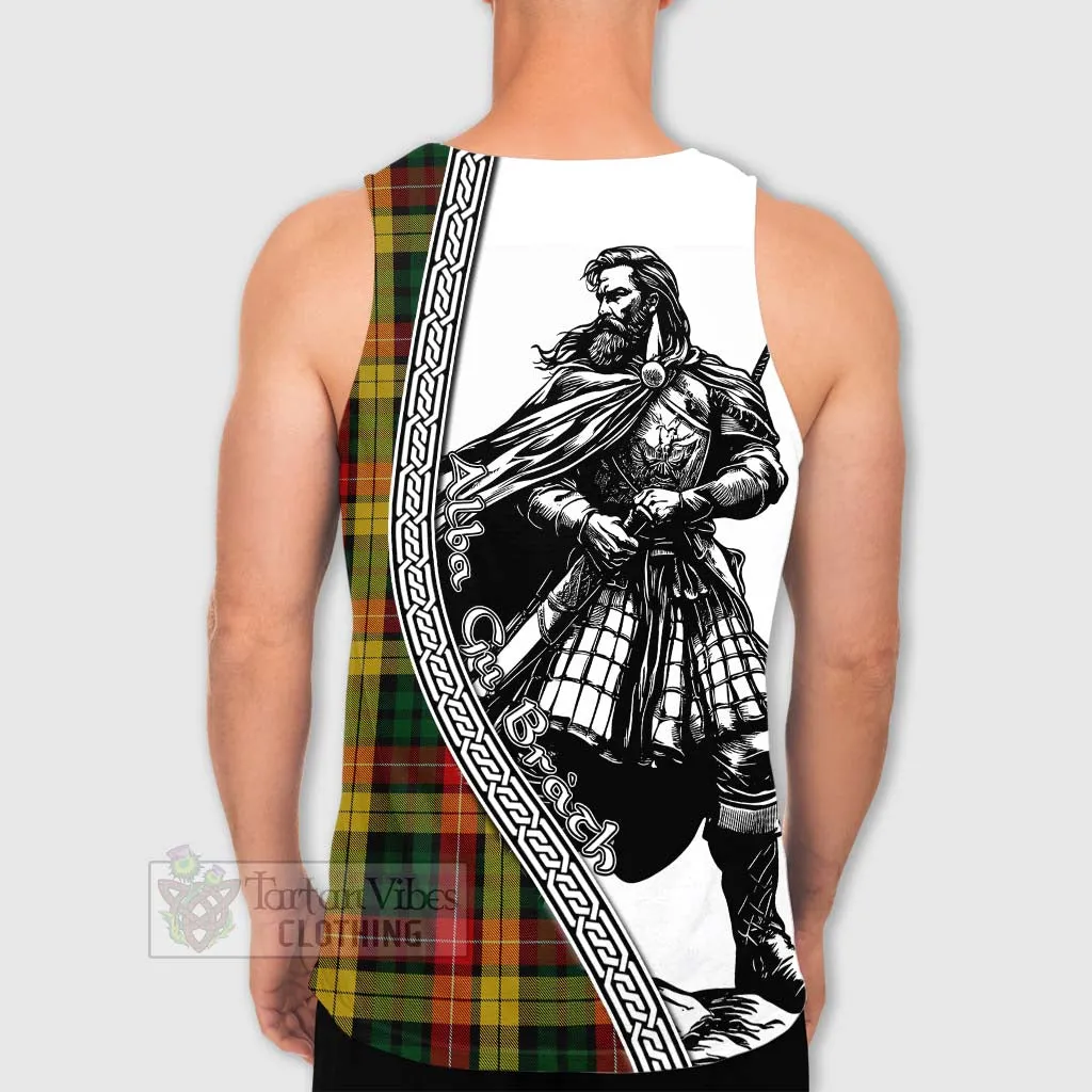 Buchanan Tartan Clan Crest Men's Tank Top with Highlander Warrior Celtic Style