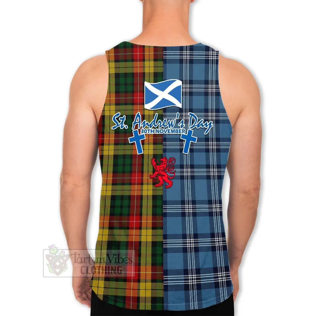 Buchanan Tartan Men's Tank Top Happy St. Andrew's Day Half Tartan Style