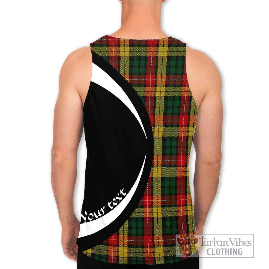 Buchanan Tartan Men's Tank Top with Family Crest Circle Style