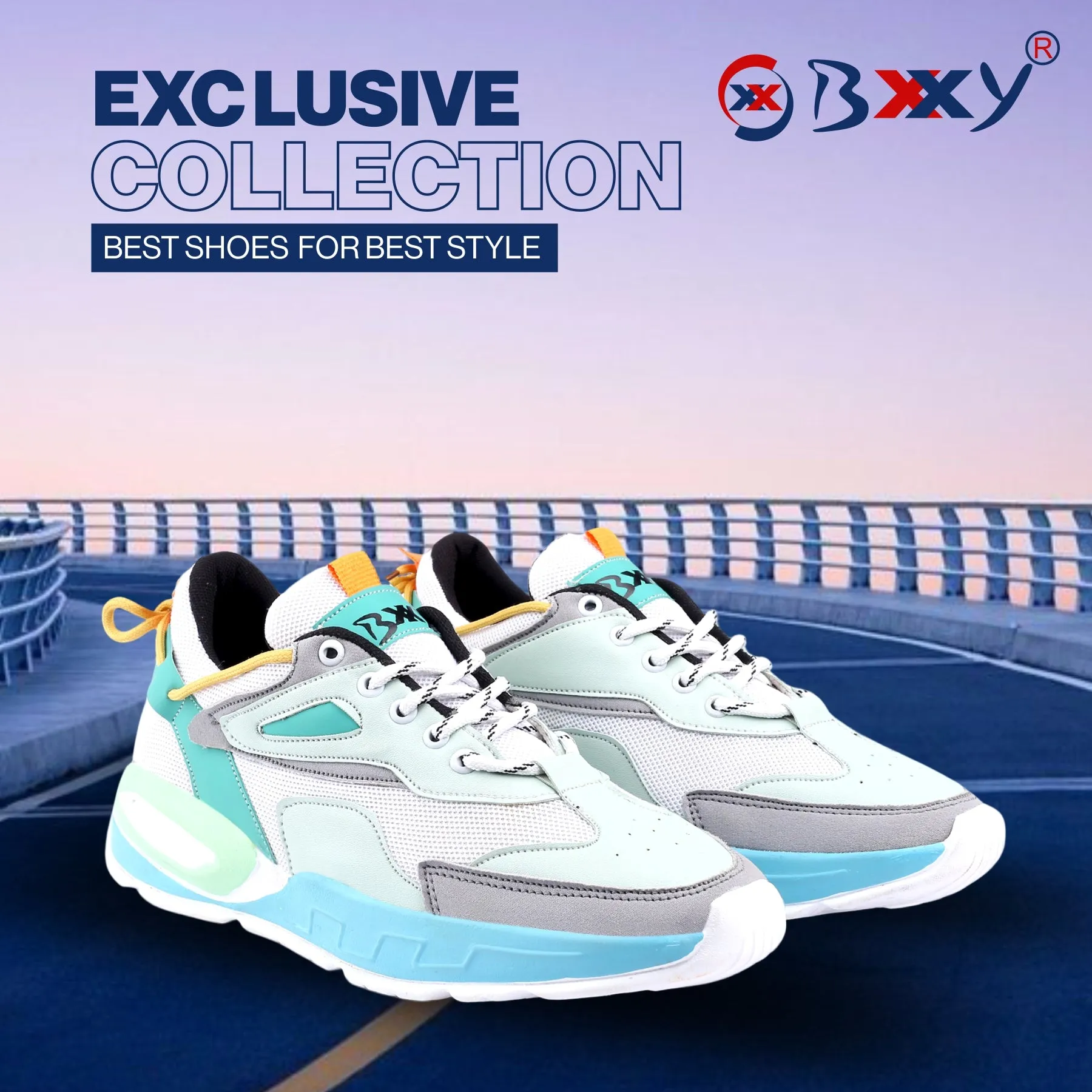 BXXY Men's Latest Casual Sneakers And Sports Lace-Up Stylish Shoe With Eva Sole