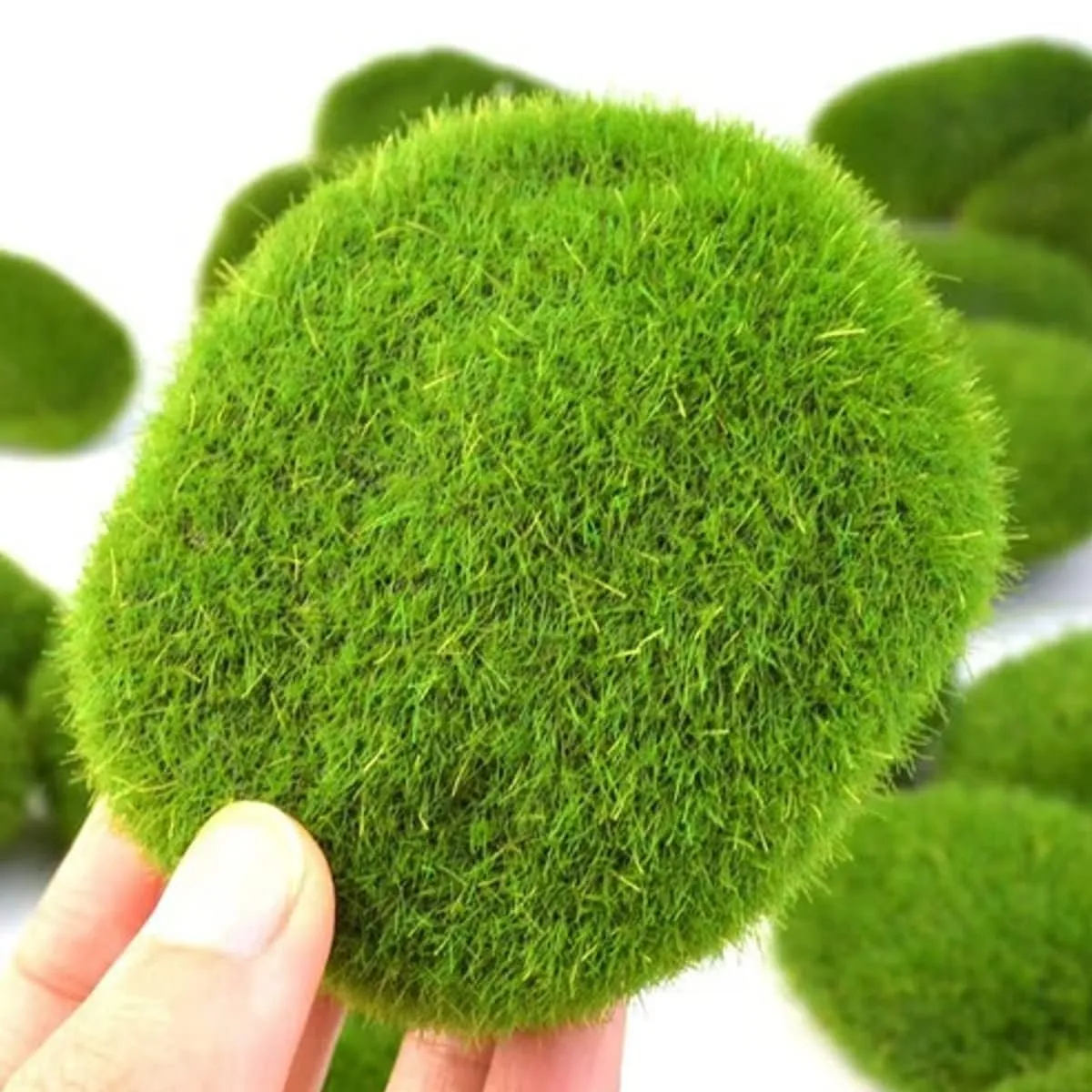 CAREOPETA 12 pcs Moss Balls Artificial Decorative Grass Stones for Home Decoration Items, Natural Green Foam Artificial Rocks Plant Silk for Fairy Garden and Crafting (Green)