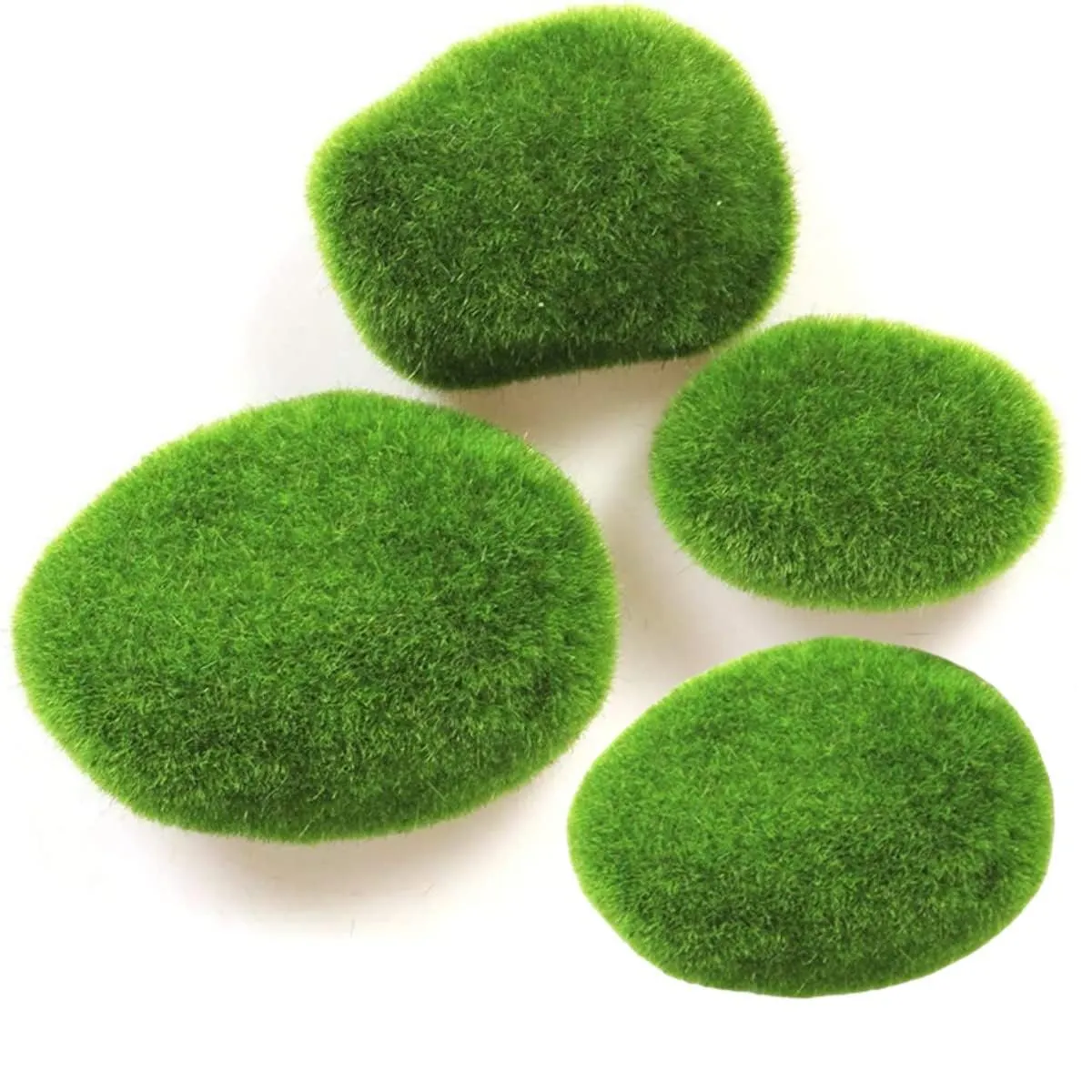 CAREOPETA 12 pcs Moss Balls Artificial Decorative Grass Stones for Home Decoration Items, Natural Green Foam Artificial Rocks Plant Silk for Fairy Garden and Crafting (Green)