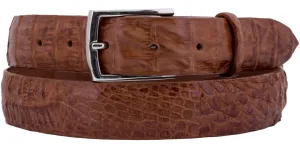 Chedron Thin Cowboy Belt  Real Crocodile Skin - Silver Buckle