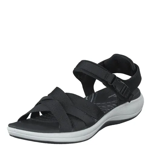 Clarks womens Mira Tide Black Black Flat Sandal - 7 UK (261653414)