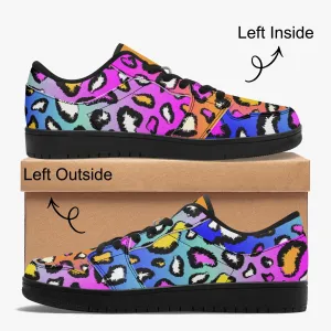 Colorful Leopard Low-Top Leather Sneakers